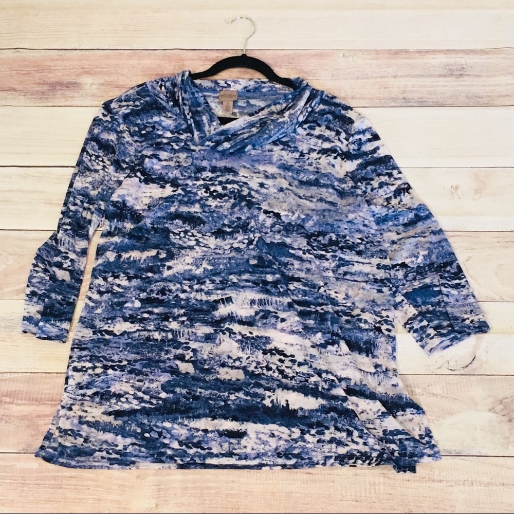 Semi Sheer Cowlneck Tunic